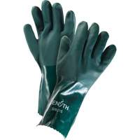 Double Dipped Green Gloves, 14" L, PVC, Cotton Jersey Inner Lining, 70-mil Chandler Sales