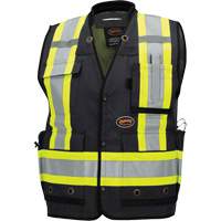 6679 High-Visibility Antimicrobial Mesh-Back Surveyor Vest, Black, Small, Polyester Chandler Sales