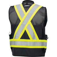 6679 High-Visibility Antimicrobial Mesh-Back Surveyor Vest, Black, Small, Polyester Chandler Sales