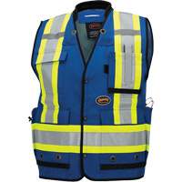 6681 High-Visibility Antimicrobial Mesh-Back Surveyor Vest, Royal Blue, Small, Polyester Chandler Sales