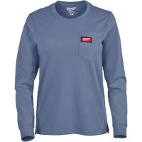 GRIDIRON Long Sleeve Pocket T-Shirt, Women's, X-Small, Blue Chandler Sales