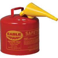 Safety Can for Flammables with Funnel, Type I, Galvanized Steel, 5 US gal., Red, FM Approved/UL/ULC Listed Chandler Sales