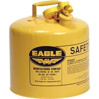 Safety Can for Diesel, Type I, Galvanized Steel, 5 US gal., Yellow, FM Approved/UL/ULC Listed Chandler Sales