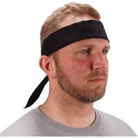 Chill-Its 6702 Cooling Headband with Embedded Polymers & Tie Closure, Black Chandler Sales