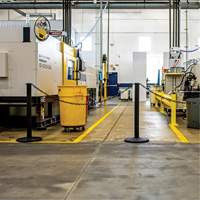 Ensemble de montants industriels avec chaîne en plastique, Hauteur de 37", Rouge Chandler Sales