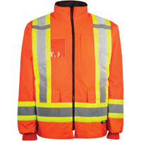 Manteau haute visibilit&eacute; 7-en-1, Polyester, Orange haute visibilit&eacute;, T-petit Chandler Sales