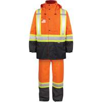 High-Visibility 150-Deniers Rain Suit, Polyester, Small, High Visibility Orange Chandler Sales