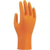 Gants jetables haute visibilit&eacute; 709HVO, 7/Petit, Nitrile, 8 mils, Sans poudre, Orange Chandler Sales