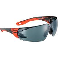 Lunettes de s&eacute;curit&eacute; RUSH+ 2.0 avec monture noire et rouge, M/G, Lentille Fum&eacute;e, Antibu&eacute;e/Anti-&eacute;gratignures, ANSI Z87+ Chandler Sales