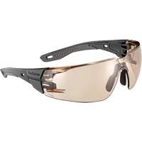 Lunettes de s&eacute;curit&eacute; RUSH+ 2.0 avec monture noire et grise, M/G, Lentille Cuivre, Antibu&eacute;e/Anti-&eacute;gratignures, ANSI Z87+ Chandler Sales