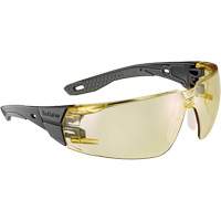 Lunettes de s&eacute;curit&eacute; RUSH+ 2.0 avec monture noire et grise, M/G, Lentille Ambr&eacute;e, Antibu&eacute;e/Anti-&eacute;gratignures, ANSI Z87+ Chandler Sales