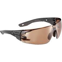Lunettes de s&eacute;curit&eacute; RUSH+ 2.0 avec monture noire et grise, M/G, Lentille Bronze, Antibu&eacute;e/Anti-&eacute;gratignures, ANSI Z87+ Chandler Sales
