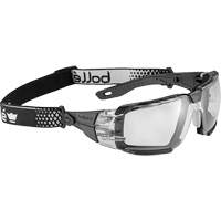 RUSH+ 2.0 XP M/L Safety Glasses with Black & Grey Frame, Clear Lens, Anti-Fog/Anti-Scratch, ANSI Z87+ Chandler Sales