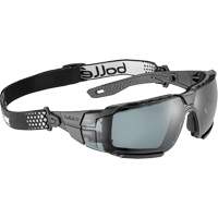 RUSH+ 2.0 XP M/L Safety Glasses with Black & Grey Frame, Smoke Lens, Anti-Fog/Anti-Scratch, ANSI Z87+ Chandler Sales