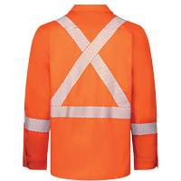 Chemise de travail haute visibilit&eacute; &agrave; bandes segment&eacute;es 7 oz de luxe Avenger, Style 652, Hommes, Petit, Orange Chandler Sales