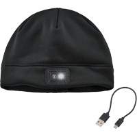 N-Ferno&reg; Winter Skull Cap with LED Rechargeable Light, Fleece Lining, One Size, Black Chandler Sales