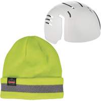 Chapeau d'hiver r&eacute;fl&eacute;chissant en tricot c&ocirc;tel&eacute; N-Ferno & insert sous-casque, Doublure en Acrylique, Moyen/Petit, Vert lime haute visibilit&eacute; Chandler Sales