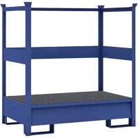 2-Drum Blue Transport Spill Containment Pallet with Side Rails, 66 US gal. Spill Capacity, 55" x 34" x 58" Chandler Sales