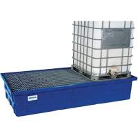 2 IBC Blue Poly Spill Containment Pallet with Galvanized Grating Chandler Sales
