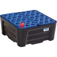 Black & Blue Spill Containment Tray with Grate, 15.8" L x 15.8" W x 7.1" H, 5.3 US gal. Spill Capacity Chandler Sales