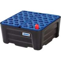 Black & Blue Spill Containment Tray with Grate, 15.8" L x 15.8" W x 7.1" H, 5.3 US gal. Spill Capacity Chandler Sales