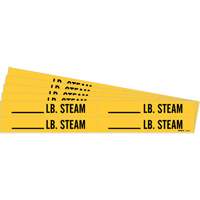 "Blank LB. Steam" Pipe Markers, Self-Adhesive, 1-1/8" H x 7" W, Black on Yellow Chandler Sales