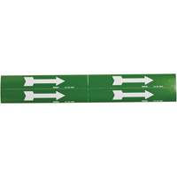 Arrow Pipe Markers, Self-Adhesive, 1-1/8" H x 7" W, White on Green Chandler Sales