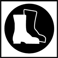 Right to Know Pictogram Labels -Boots, Vinyl, Sheet, 5/8" L x 3/4" W Chandler Sales