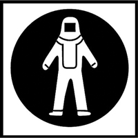 Right to Know Pictogram Labels - Full Protection Suit, Vinyl, Sheet, 5/8" L x 3/4" W Chandler Sales