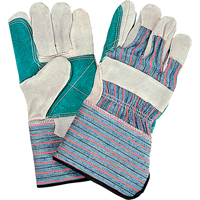 Gants d'ajusteur de qualit&eacute; standard &agrave; paume double, Grand, Paume en Cuir de vache refendu, Doublure en Coton Chandler Sales