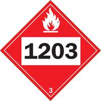 1203 Gasohol & Gasoline Flammable Liquid TDG Placard, Adhesive Vinyl Chandler Sales