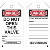 Self-Laminating Safety Tags, Polyester, 3" W x 5-3/4" H, English Chandler Sales