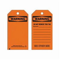 Self-Laminating Safety Tags, Polyester, 3" W x 5-3/4" H, English Chandler Sales
