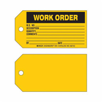"Work Order" Tag, Paper, 5-3/4" W x 3" H, English Chandler Sales