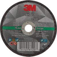 Meule &agrave; tronçonner Silver, 3" x 0,04", Arbre de 3/8"-24, Type 1, C&eacute;ramique, 25645 Tr/min Chandler Sales