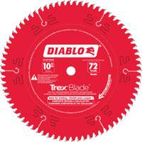 Trex&reg; Blade Cutting Saw Blade, 10", 72 Teeth, Plastic/Composite Decking Use Chandler Sales