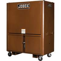 Coffre de chantier et surface de travail sur le terrain, 33" la x 63" p x 80" h, Acier, Rouge Chandler Sales