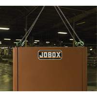 Coffre de chantier et surface de travail sur le terrain, 33" la x 63" p x 80" h, Acier, Rouge Chandler Sales