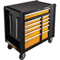 Powered Tool Cart, 11 Drawers, 42-1/2" W x 24-7/16" D x 41" H, Black/Orange Chandler Sales
