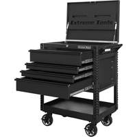 EX Deluxe Series Tool Cart, 4 Drawers, 22-7/8" L x 33" W x 44-1/4" H, Black Chandler Sales