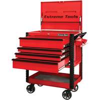 EX Deluxe Series Tool Cart, 4 Drawers, 22-7/8" L x 33" W x 44-1/4" H, Red Chandler Sales