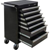 Industrial Tool Cart, 7 Drawers, 27" W x 18-3/4" D x 39" H, Black Chandler Sales