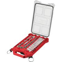 Jeu de cliquet et douilles avec organisateur compact &agrave; profil bas Packout, 28 Mcx, Prise de 3/8", Profond Chandler Sales