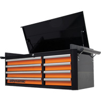Top Chest, 42" W, 8 Drawers, Black/Orange Chandler Sales
