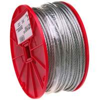Wire Cable, 250' (76.2 m) x 1/4", 1400 lbs. (0.7 tons), Galvanized Chandler Sales