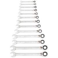 72-Tooth 12 Point Reversible Ratcheting SAE Wrench Set, Combination, 13 Pieces, Imperial Chandler Sales