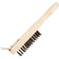 Brosse de nettoyage avec racloir, Acier, 5 x 13 rangs de fils, Longueur 11-3/8" Chandler Sales