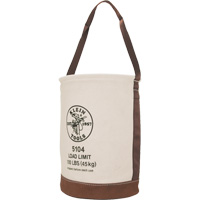 Bucket with Leather Bottom, 17" H, Canvas, Beige Chandler Sales