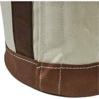 Sceau &agrave; fond en cuir, 17" h, Toile, Blanc Chandler Sales