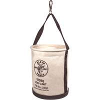 Seau en toile, &agrave; paroi droite avec bouton-pression pivotant et trous de drainage, Toile, 12" dia. x 15" h, Capacit&eacute; de charge 75 lb Chandler Sales